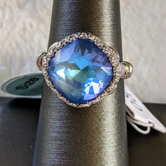 NWT Ava Ro Sterling Silver Blue Swarovski Ring - Picture 5 of 5